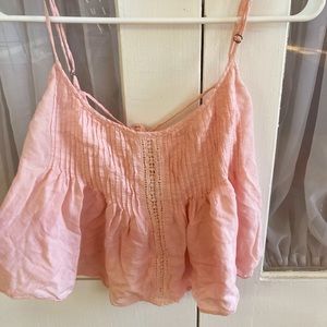 Soft pink crop top shirt!